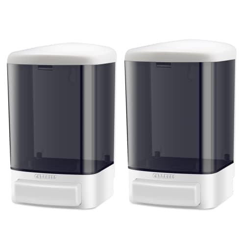 Image of CATTREES 2 Pack Soap Dispenser Wall Mounted, Commercial Soap Dispenser, 1000ml/33.8oz Plastic Manual Dispenser Pump,Shower Gel Liquid Shampoo Hand Sanitizer Dispenser for Bathroom Kitchen, Hotel.