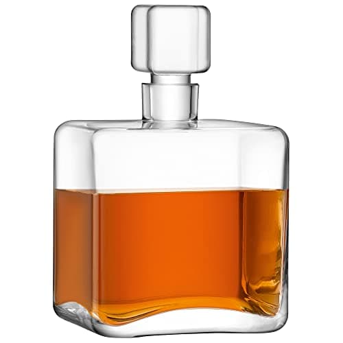 Image of LSA International Cask Whisky Square Decanter 1L Clear| 1 Unit | Mouthblown & Handmade Glass | KC04