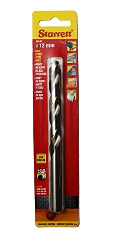 Image of Starrett Split Point Drill Bits - HSS High Speed Steel 12x151mm KBAR120 Twist Drill Bit - For Steel Cast Iron Wood Soft Materials Iron