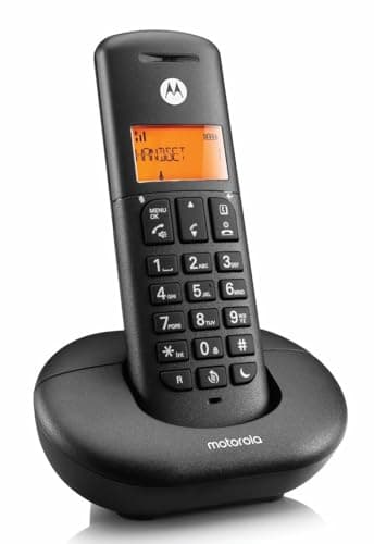 Image of Motorola E201 Cordless Landline House Phone, Home Phone, Nuisance Call Blocking, Do Not Disturb Button, Amber Backlit Display,Single Handset Pack