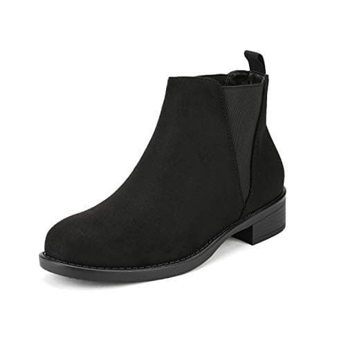 Image of DREAM PAIRS Women's Ankle Boots Slip On Ladies Winter Chelsea Boots ISABELLA-2,Size 8,Black,ISABELLA-2