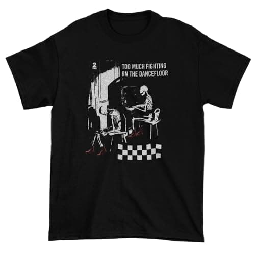 Image of Ghost Town Too Much Fighting The Specials T Shirt, Premium Quality Ska Clothing, Vibrant Digital Print, Pre-Shrunk & Machine Washable, Ideal Ska Gifts for Men (Medium, Black)