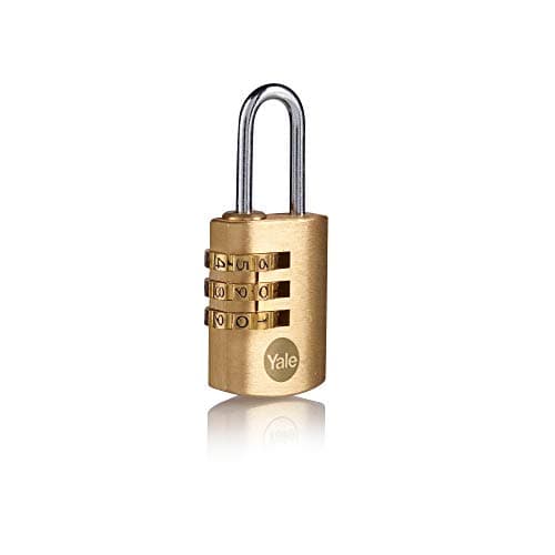 Image of Yale - Y150B/22/120/1/B Standard Security 22mm Brass Combination Padlock - Open Steel Shackle - 3 Digit Combination Lock
