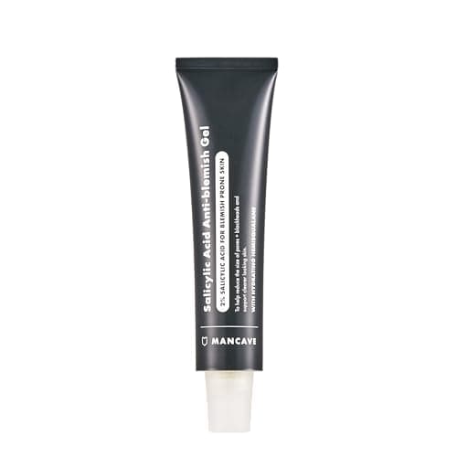 Image of ManCave 2% Salicylic Acid Anti-Blemish Gel, Blackhead Remover, Gentle Exfoliation, Vegan-Friendly, Suitable for All Skin Types, Post-Consumer Recycled Packaging, Effective Skin Care, 40ml