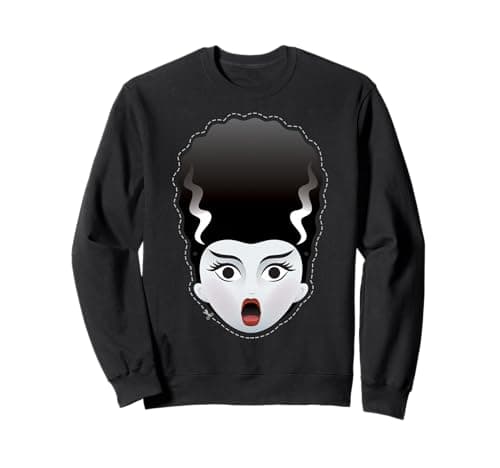 Image of Universal Monsters Bride Of Frankenstein Cartoon Mask Sweatshirt