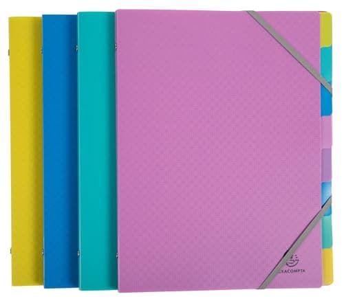 Image of Exacompta - Ref 56190E - Box of 8 Forever Young File Boxes - 3 Flaps with Elastic Bands - Cover and Inside in Recycled Polypropylene - 8 compartments - Size 25x32cm - for A4 Size - Assorted