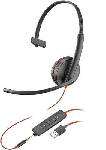 Image of Plantronics Blackwire 3200 Mono Corded UC Headset With USB & 3.5mm Smart Phone Connectivity