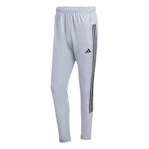 Image of adidas Men's Workout Essentials All-Set 3-Stripes Knit Pant, Halo Silver/Black, M