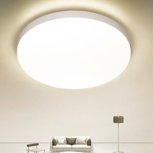 Image of MGEELED Bathroom Ceiling Light, 36W 4200LM 4000K Natural White, 240W Equivalent, Waterproof IP44 Modern Flush Ceiling Lights for Living Room,Bedroom, Kitchen, Porch Ø23cm