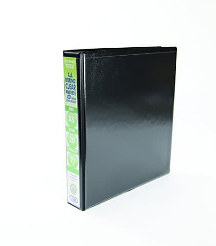 Image of Elba A5+ Panorama 2 D-Ring Presentation Binder, 25 mm Capacity, 40 mm Spine - Black, Pack of 6
