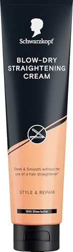 Image of Schwarzkopf Blow-Dry Straightening Cream 150 ml, Style & Care, Straighter Hair without the Flat Iron, Styling Cream for Hair, Blow-dry & Anti Frizz