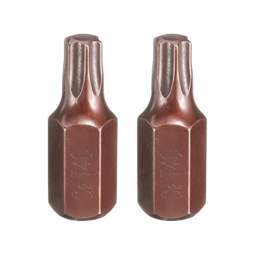 Image of sourcing map 2pcs T40 Torx Screwdriver Bit 10mm Hex Shank 30mm Length S2 Steel Security Tamper Proof 6 Point Head Hex Screw Driver Bits