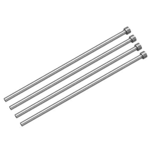 Image of sourcing map Straight Ejector Pins, 5mm(0.2") Dia. 65Mn Steel Round Tip Punch 150mm(5.91") Long for Mechanical Maintenance 4Pcs