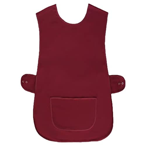 Image of Cotton Works, Professional Tabard Apron Kitchen Catering Work Uniform with Centre Pocket Side Adjustable Button Fastening Poly Cotton Twill Fabric Machine Washable for Chef Home Wine OS