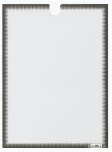 Image of Durable Document Holder A4 Self-Adhesive - Grey - Pack of 5 - UV-Resistant and Removable - for Internal Signage Displays and Posters