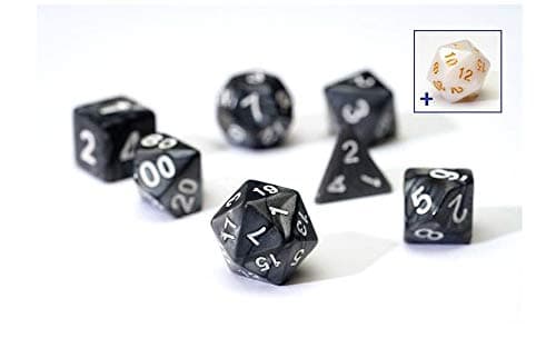 Image of Pearl Charcoal Grey Poly Set - Sirius Dice