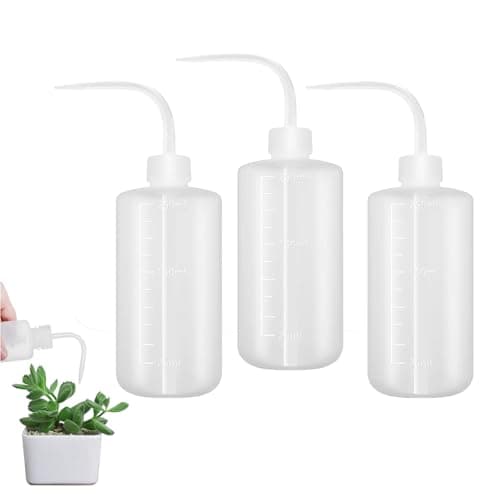 Image of XINXINGDINGSHENG 3PCS Squeeze Bottles 250ml Safety Wash Bottle with Scale Labels Soft Transparent Plastic Tattoo Bottles with Bend Nozzle Wash Bottle for Plant Medical Lab Tattoo