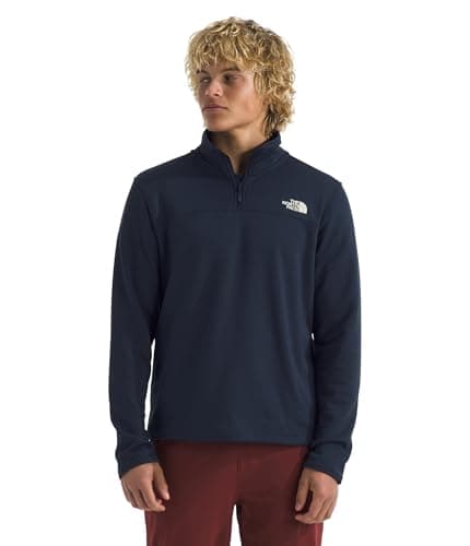 Image of The North Face Men’s Cedar Trail Grid 1/4 Zip Fleece Jacket - Lightweight, Breathable, Stretch Midlayer - Recycled Materials - BLUE, L