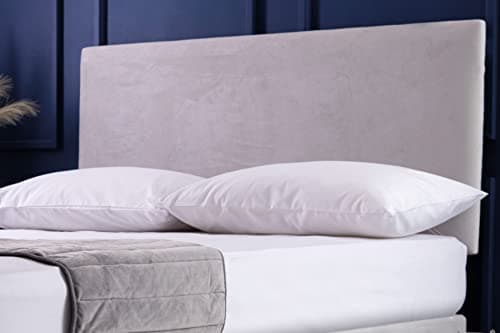 Image of Faux Suede Headboard Belledorm Wrap Cloud Grey King Bed Size 152cm x 60cm
