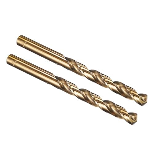 Image of PATIKIL 11mm Drill Bit, M35 Cobalt 5% High-Speed Steel Jobber Straight Shank 135° Gold Finish for Stainless Steel Hard Metal - 2 Pack