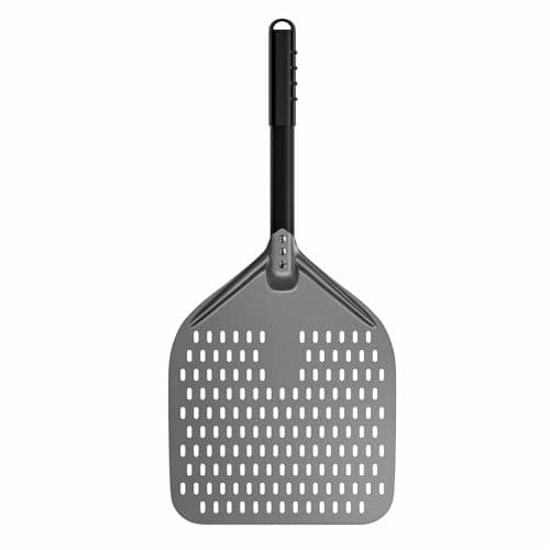 Image of G.a HOMEFAVOR 12 Inch Perforated Pizza Peel, Hard Anodized Aluminum Pizza Paddle with Detachable Handle for Compact Storage, Non Stick Pizza Oven Peel for Homemade Pizzas Bread