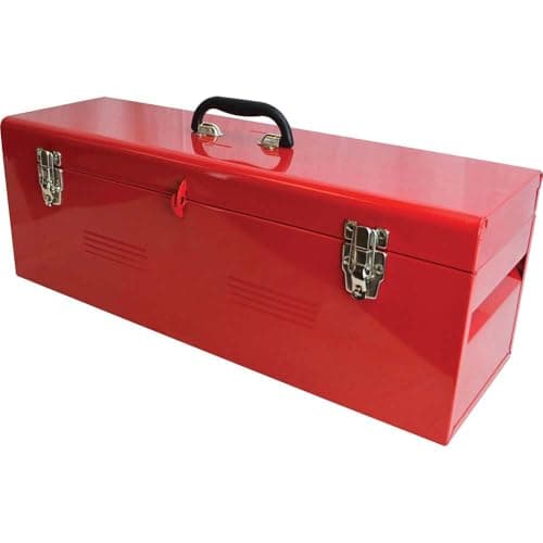 Image of Faithfull Heavy-Duty Steel Tool Box with Tote Tray. 670 x 218 x 241mm