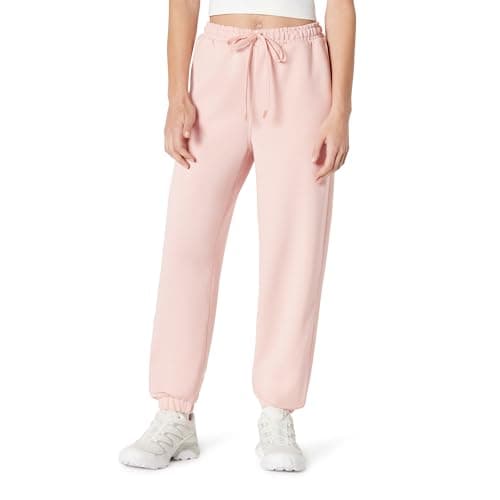 Image of Amazon Essentials Women's Athletic Mid-Rise Loose-Fit Jogger Trousers, Active Sweat, Dusty Pink, S