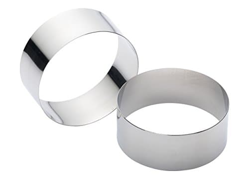 Image of KitchenCraft Large Stainless Steel Cooking Rings, 9 x 3.5 cm (Set of 2), Silver