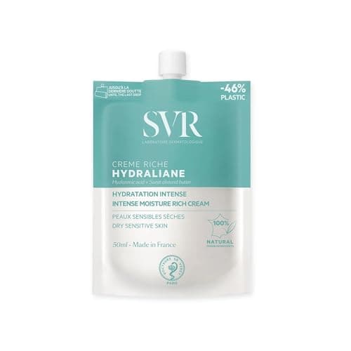 Image of SVR HYDRALIANE Intensive Hydrating Hyaluronic Acid Face Moisturiser for Sensitive Skin, 100% Natural Ingredients, 50ml (Rich Cream for Dry Skin)