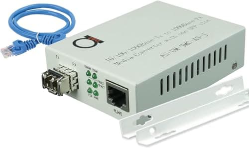 Image of Multimode LC 850 nm Gigabit Fiber Media Converter - Includes SFP 550 m (0.34 Miles) LC - to UTP Cat5e Cat6 10/100/1000 RJ-45 - Auto Sensing Gigabit or Fast Ethernet Speed - Jumbo Frame - LLF Support