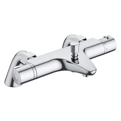 Image of MORADO Thermostatic Bath Shower Mixer,Thermostatic Bath Mixer Tap,Bath Tap with Temperature Control,Solid Brass,Chrome Finished,Bathtub Mounted,(Bathtub Mounted)