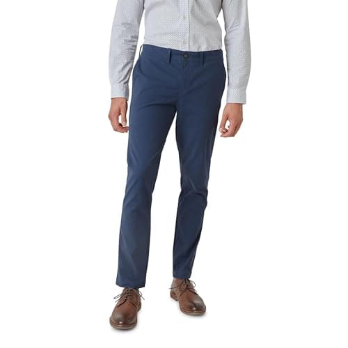 Image of Ben Sherman Men's Khaki Pants - Comfort Stretch Slim Fit Chinos, Size 38X32, Navy Blazer