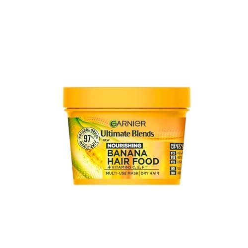 Image of Garnier Hair Food Multi-use Hair Treatment Mask, Nourishes and Conditions, Ideal for Dry Hair, No Silicones, Vegan Formula, Banana, Ultimate Blends, 400ml
