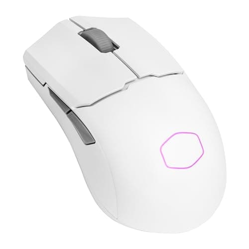 Image of Cooler Master MM712 Wireless Gaming Mouse White with Adjustable 19,000 DPI, 2.4GHz and Bluetooth, Ultraweave Cable, PTFE Feet, RGB Lighting and MasterPlus+ Software