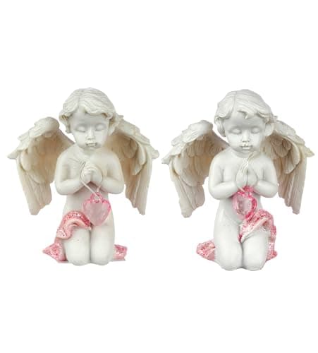 Image of Puckator Peace of Heaven Memory of the Heart Cherub Figurine - Romantic Modern Love Wedding Gift Gifts For Girlfriend - Fairy Grave Ornaments Figurine - Valentines Day Gifts For Her Him - Home Decor