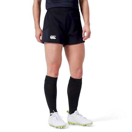 Image of Canterbury Women's Advantage Rugby Shorts 2.0 | Elasticated Waist | CCC Logo Gym Shorts, Black, 12
