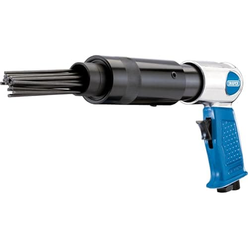 Image of Draper 90 Psi Pistol Grip Needle Scaler | 1/4 Inch BSP Airline Connector | Lightweight Aluminium Housing | Heavy Duty Cleaning Tool | Front Exhaust | 84131