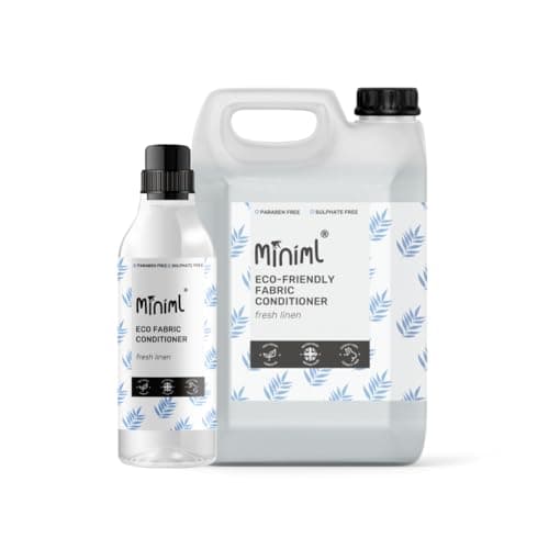 Image of Miniml Eco Fresh Linen Fabric Softener Conditioner Bundle 1L Bottle & 5L Refill All Natural Sensitive Skin Friendly 100% Vegan & Cruelty Free
