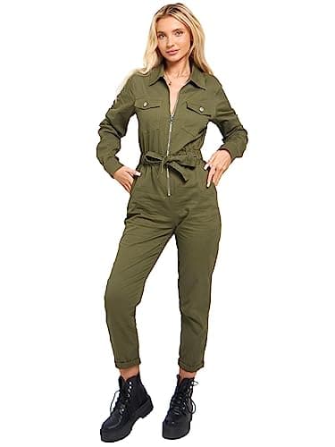 Image of SS7 Womens Jumpsuit Overalls, All in One Boiler Suit Khaki