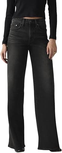 Image of Levi's Women's Jeans 728 with Stretch, Wide Leg, Black (Rodeo Princess), W30/L34