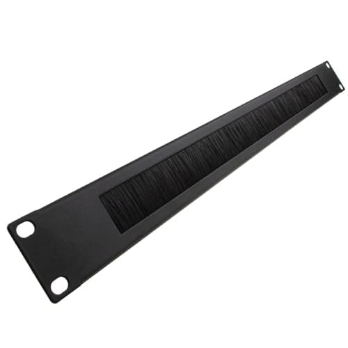 Image of kenable Brush Plate Cable Management Panel 1U for 19 inch Data Cabinet Server Rack Black