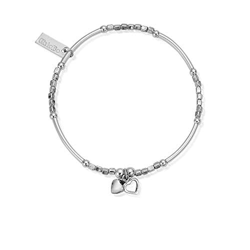 Image of ChloBo Mini Noodle Cube Double Heart Bracelet SBMNC040
