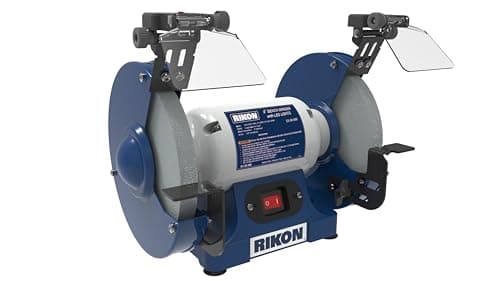 Image of Rikon 80-888 - 8″ Bench Grinder 550w 2850RPM 240V, Eye Shields and Fixed Tool Rests