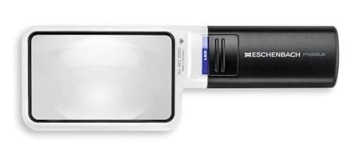 Image of ESCHENBACH Optics Magnifying Glass Handheld Magnifier with LED Lighting MobiluxLED Magnification: 3X Lens Size: 90 x 54 mm