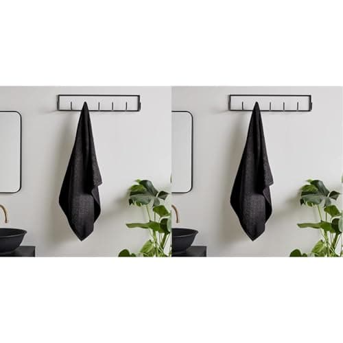 Image of Catherine Lansfield Quick Dry Cotton Hand Towel Black (Pack of 2)