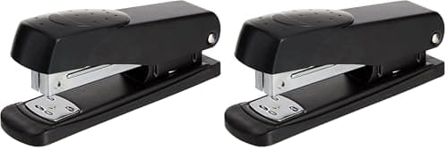 Image of Q-Connect Metal Half Strip Stapler KF01044 - Black (Pack of 2)