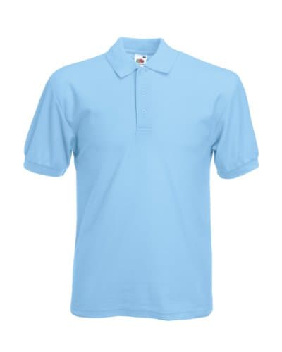 Image of Fruit Of The Loom Men s SS033M Short Sleeve Polo Shirt, Blue (Sky Blue), Large