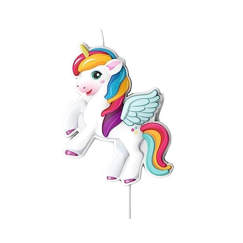 Image of dekora - Candles Decorative Birthday Candle | 2D Birthday Candle Unicorn Tesia & Friends Children's Cake - 8 cm