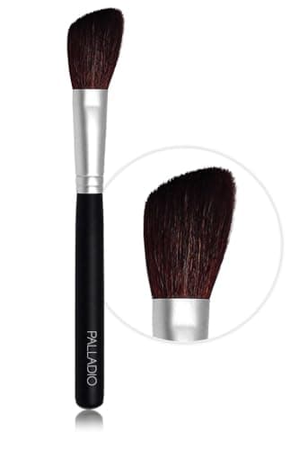 Image of Palladio Blush Brush, Medium Sized Makeup Angled Brush, Soft Natural Bristles, Comfortable Grip, Flawlessly Contours & Defines, For Powder, Blush & Bronzer, Premium Quality & Professional Grade