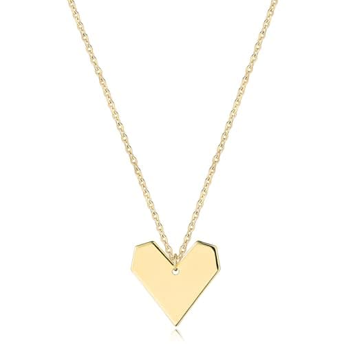 Image of Jenosy 18K Gold Heart Necklace for Women Cute Love Heart Pendant Necklace Simple Trendy Handmade Everyday Gold Jewelry Gifts